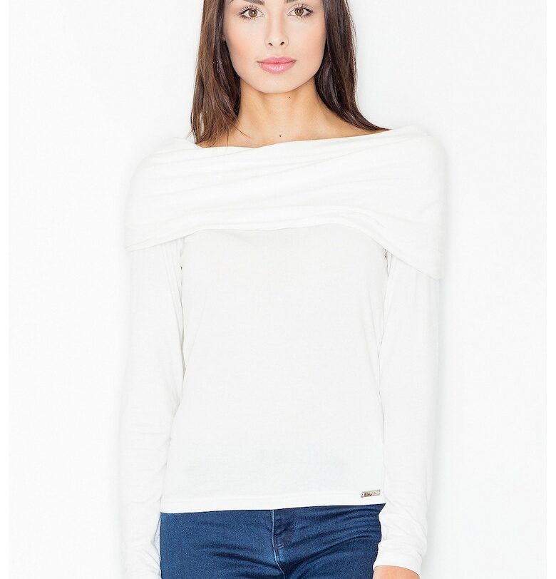 Дамска блуза -  Вискоза/Еластан - Бяла Figl