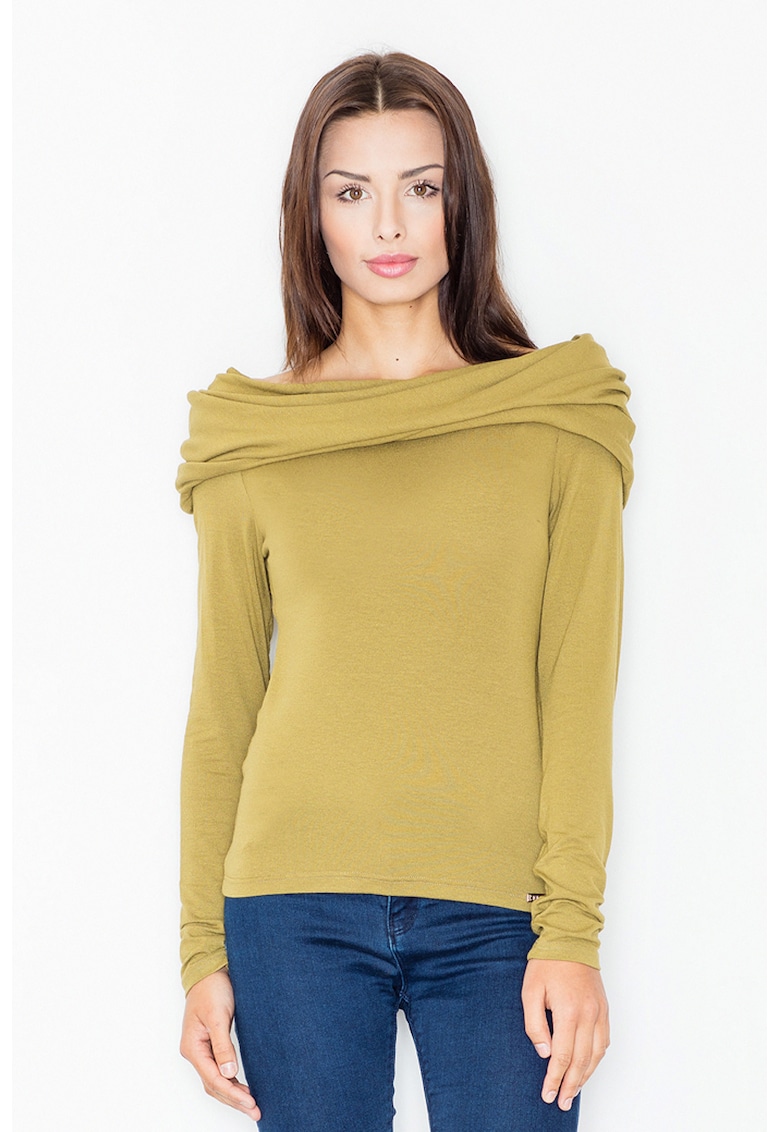 Дамска блуза Вискоза/Еластан - Маслиненозелен Figl