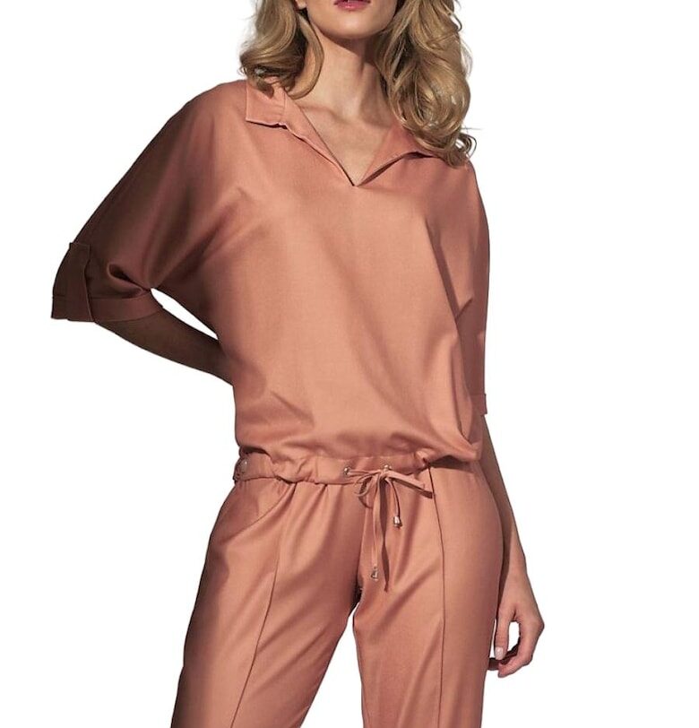 Дамска блуза -  Вискоза/Полиестер - Оранжево Figl