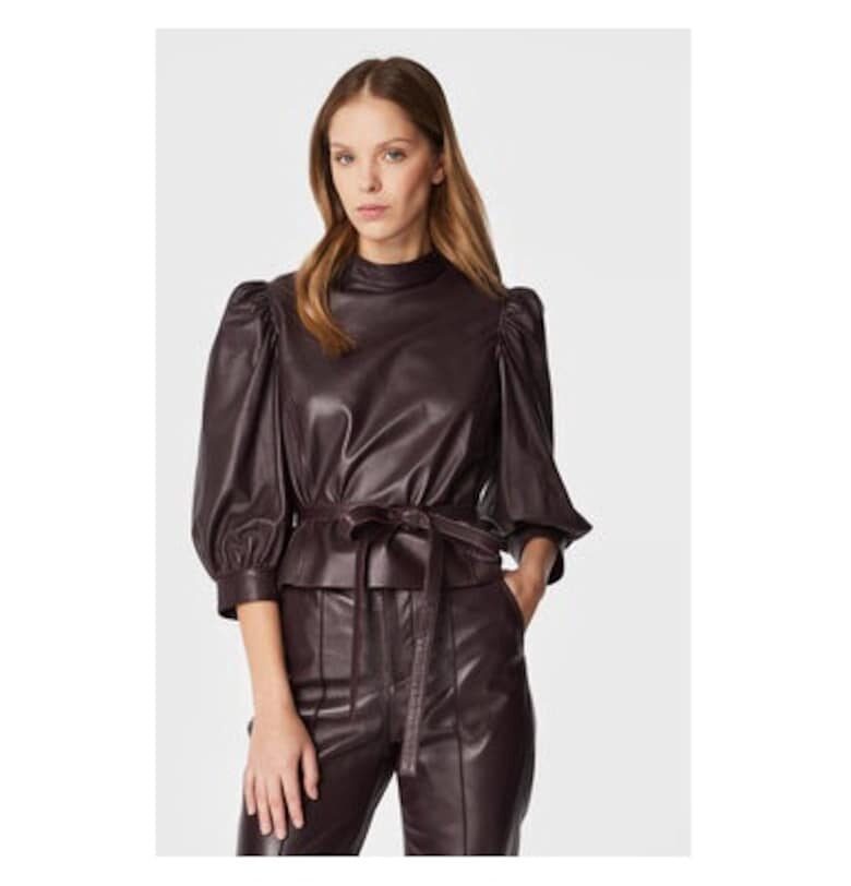 Дамска блуза - Изработка по поръчка - 300971963 - Естествена кожа - Лилаво custommade