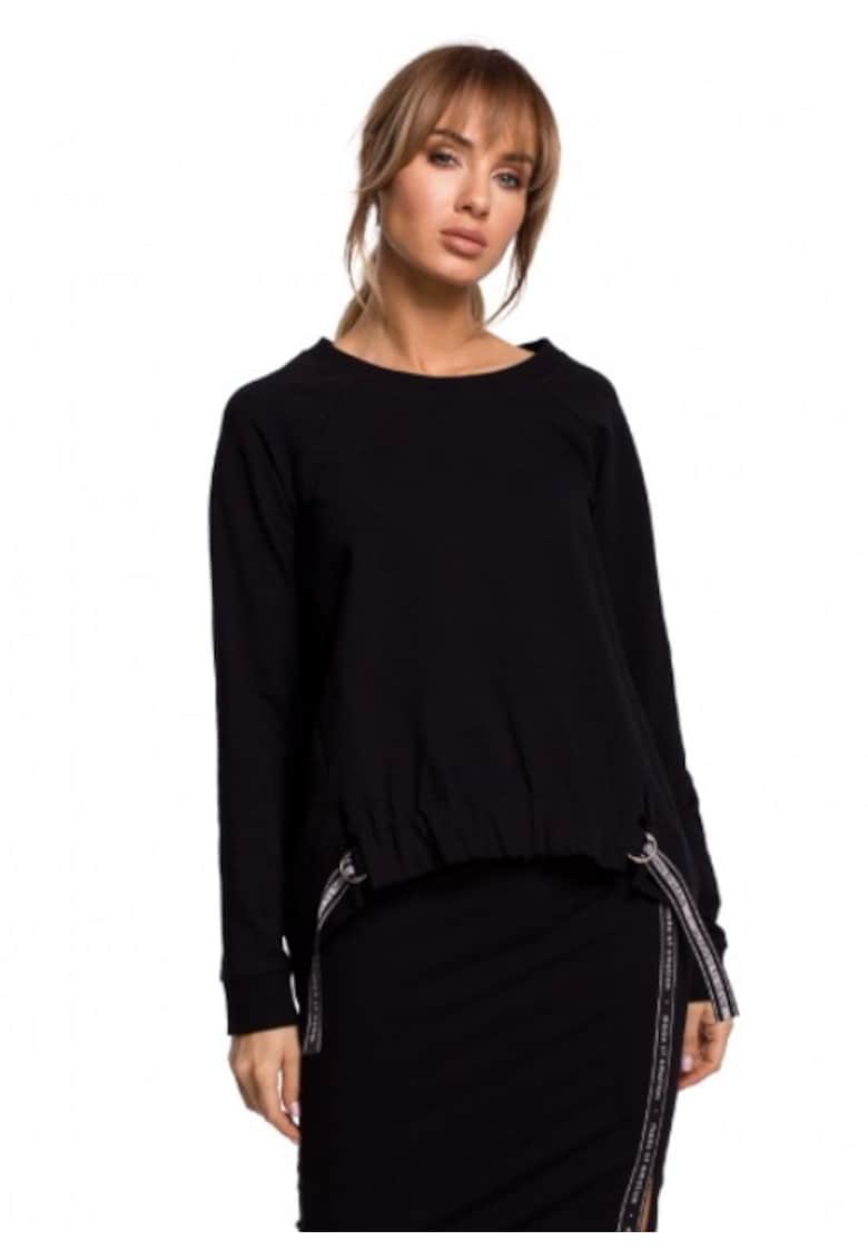 Дамска блуза - Памук/Еластан - Черен MOE