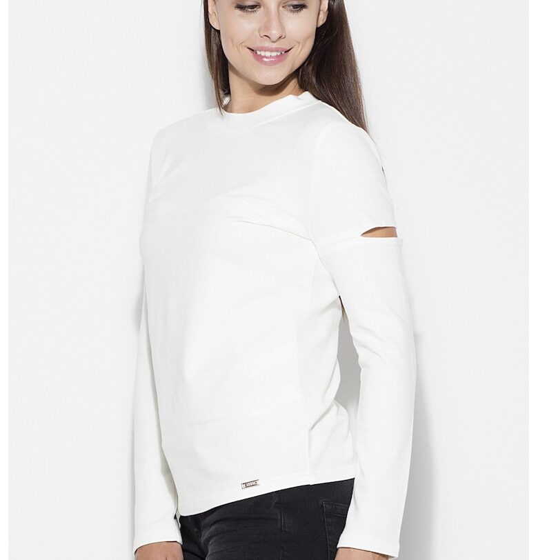 Дамска блуза -  Памук/Еластан - Бяла - KATRUS