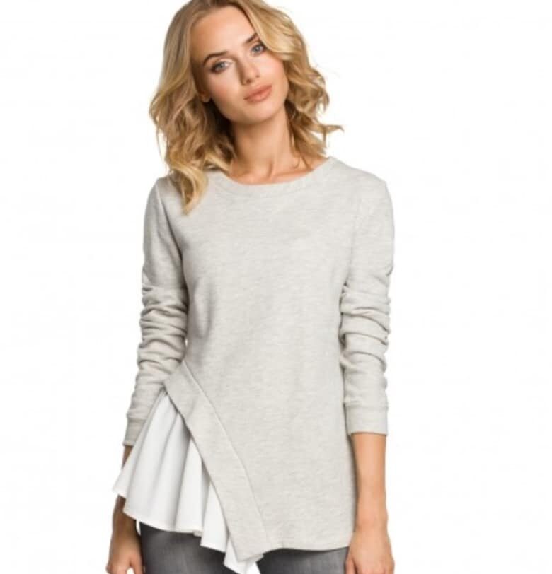 Дамска блуза -  Памук/Полиестер - Сива - MOE