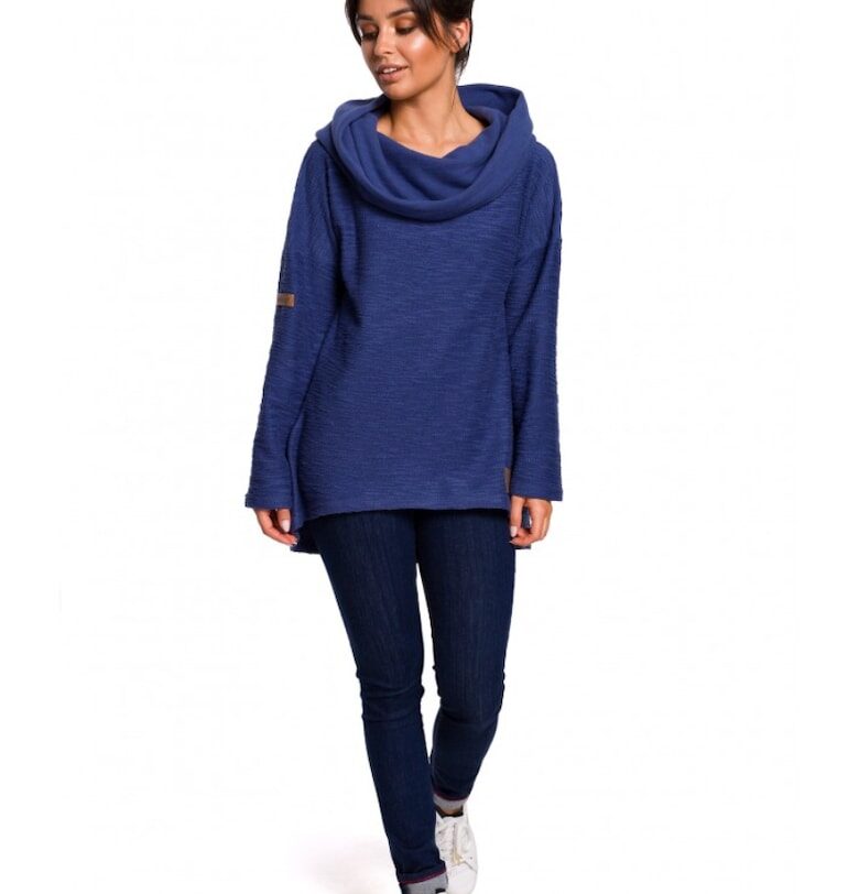 Дамска блуза - Памук/Полиестер - Синя OEM