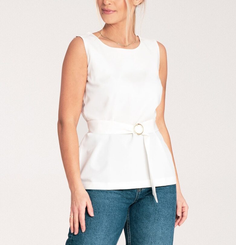 Дамска блуза -  Полиестер/Вискоза - Елегантна - Екрю Figl