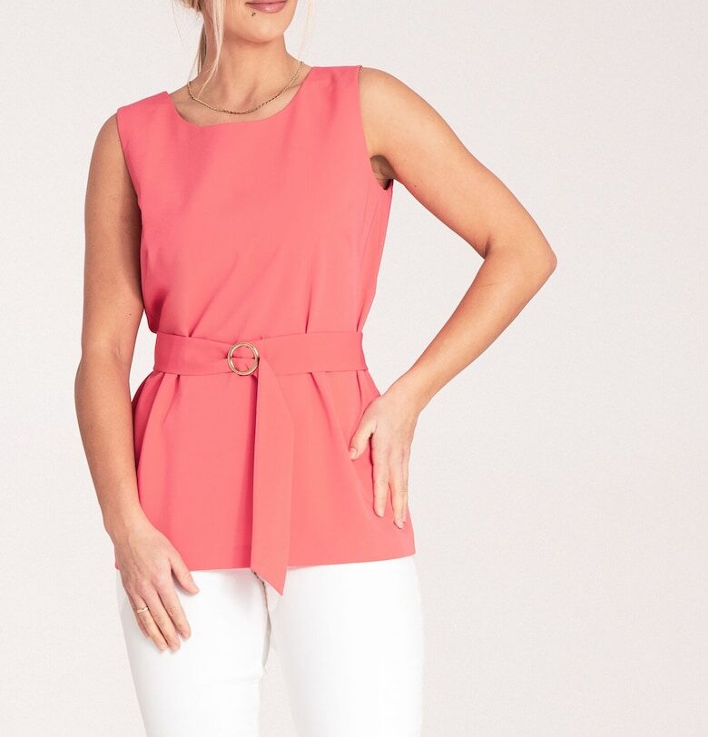 Дамска блуза -  Полиестер/Вискоза - Елегантна - Корал Figl