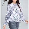 Дамска блуза - Полиестер/Еластан - С волани - Флорален модел - Многоцветна Figl