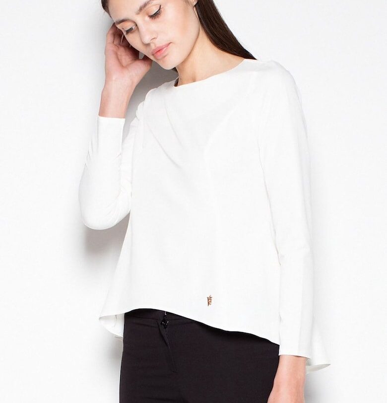 Дамска блуза  асиметрична - елегантна - бежова - 65% полиестер - 35% вискоза Venaton