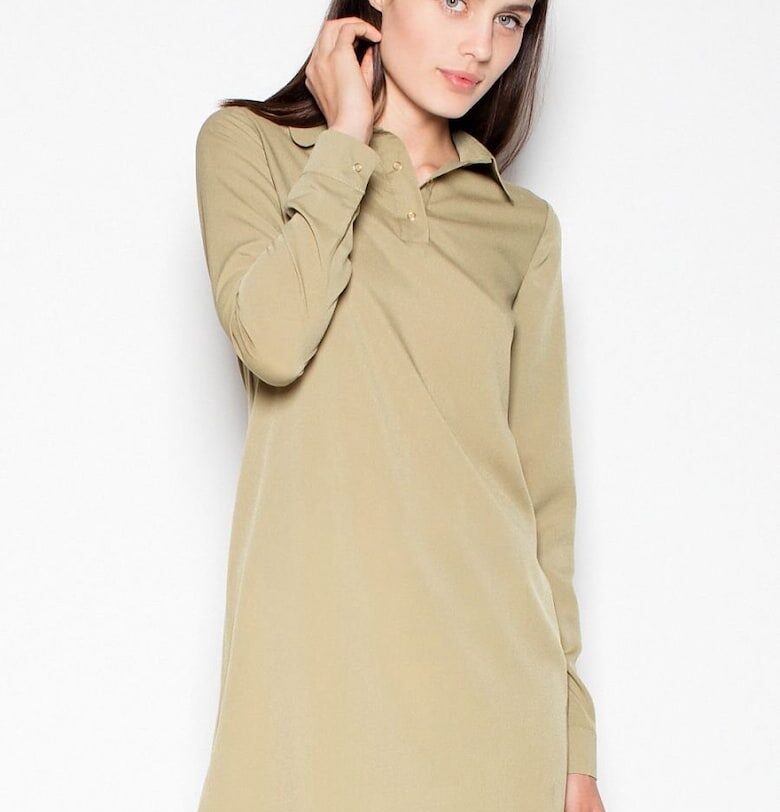 Дамска блуза  удобна плетка - дълъг ръкав - зелена - полиестер Venaton