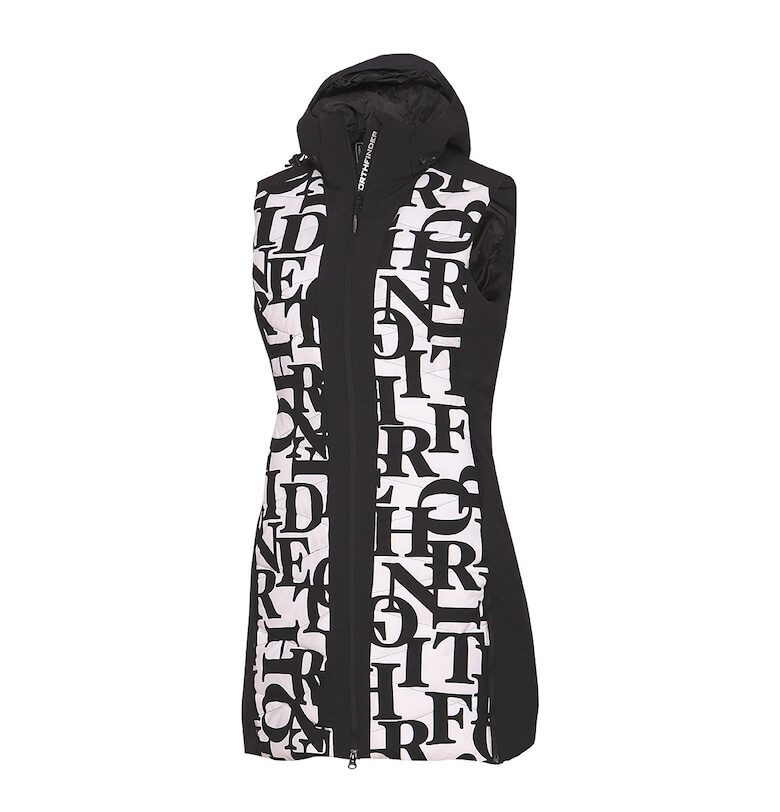 Дамска дълга скиорска жилетка SEAL10K/10K Stacy с цялостен принт - Черно | Бяло NORTHFINDER