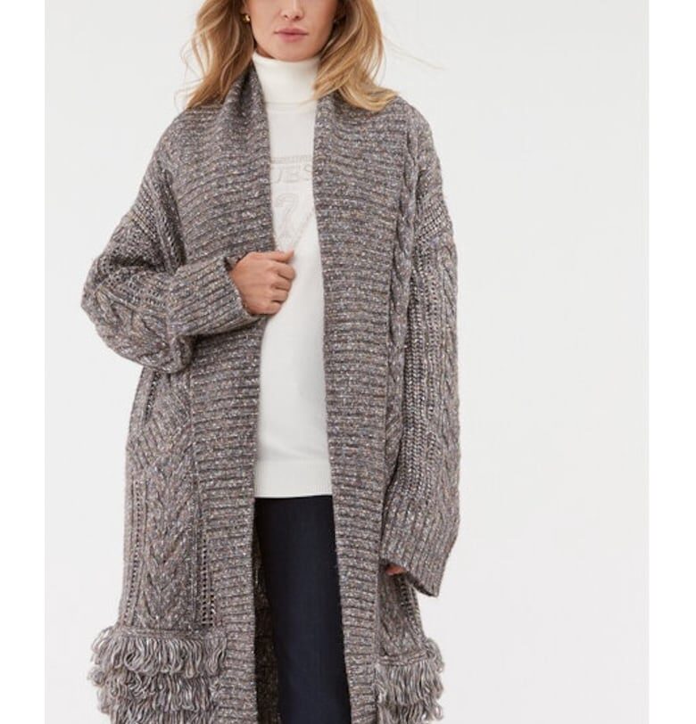 Дамска жилетка  Liliane W3BR43 - дълга - розов - Сив GUESS