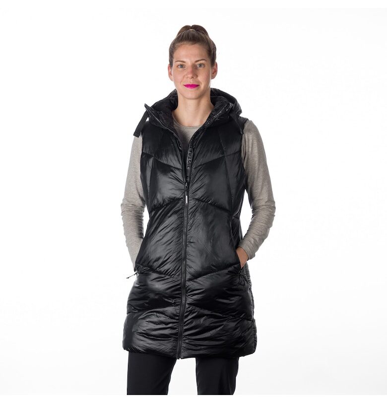 Дамска жилетка с подплата SEAL и фиксирана качулка Rosemary черна NORTHFINDER