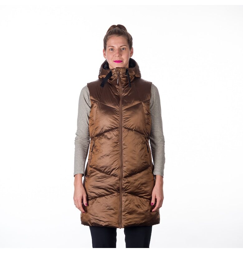 Дамска жилетка с подплата и фиксирана качулка SEAL Rosemary кафява NORTHFINDER