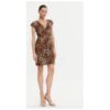 Дамска лятна рокля  251-RFAUVE - Полиестер/Еластан - Кафяв Morgan