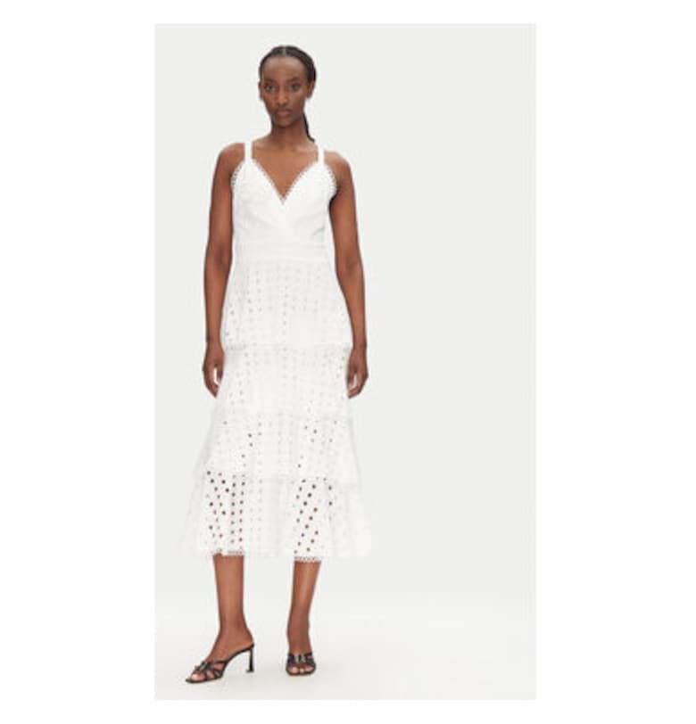 Дамска лятна рокля  53-3396 - Памук - Бяла Access fashion