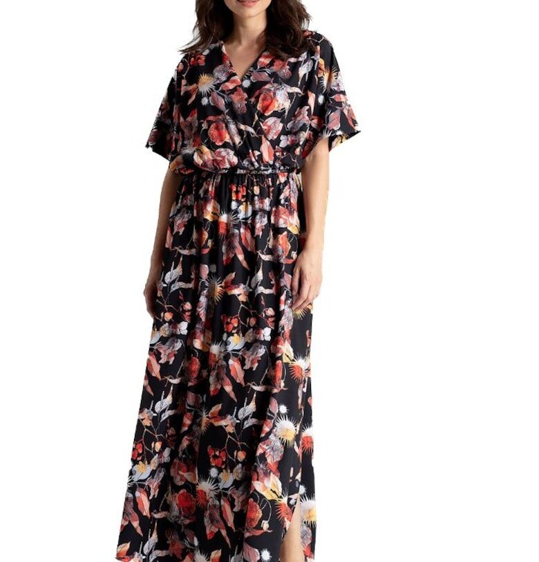 Дамска макси рокля Davide L055 черно червена Lenitif