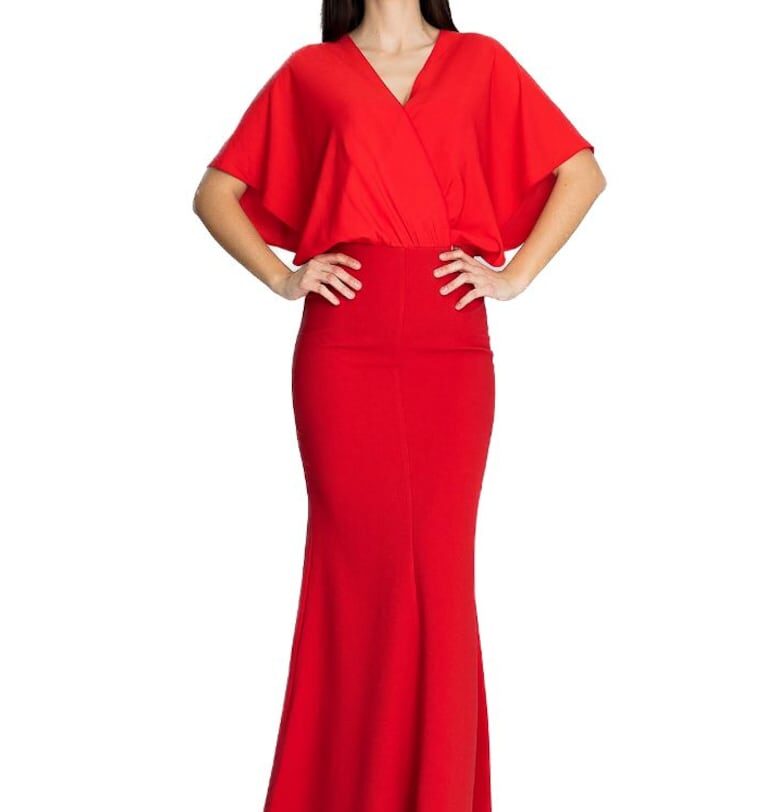 Дамска макси рокля Teirence M577 червена Figl