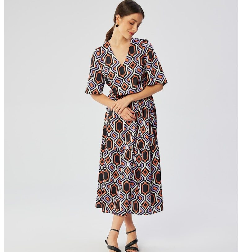 Дамска макси рокля с волани - Полиестер - 54897 MOE