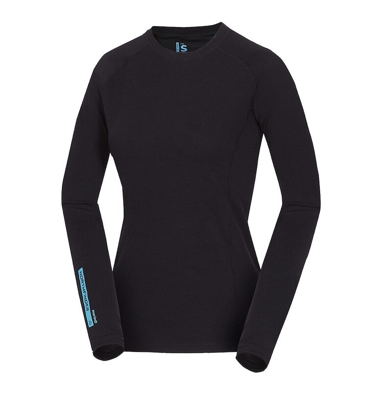 Дамска мериносова тениска - основен слой DEJA black - Черен NORTHFINDER