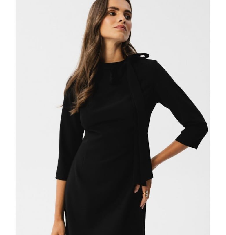 Дамска миди рокля -  Gwalchakin - черна Stylove