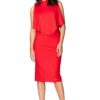 Дамска миди рокля  Kahervydd K480 червена Lenitif