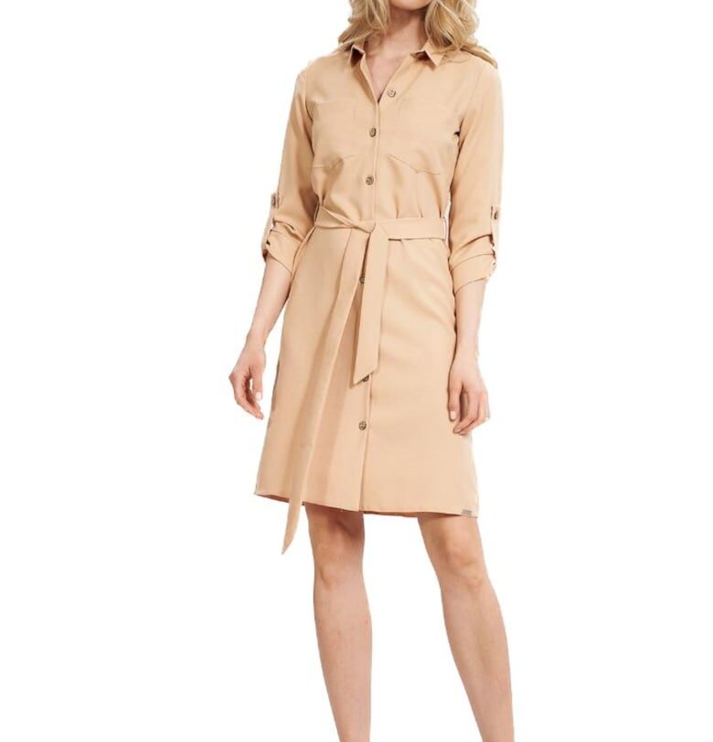 Дамска мини рокля -  Aramour - бежова Figl