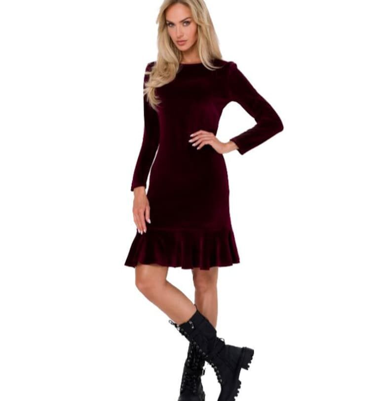 Дамска мини рокля - Made of Emotion - Kadiatou - бордо - MOE