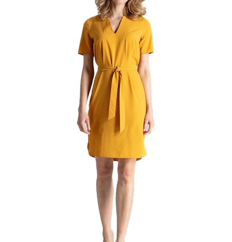 Дамска мини рокля Sadure M669 горчица Figl