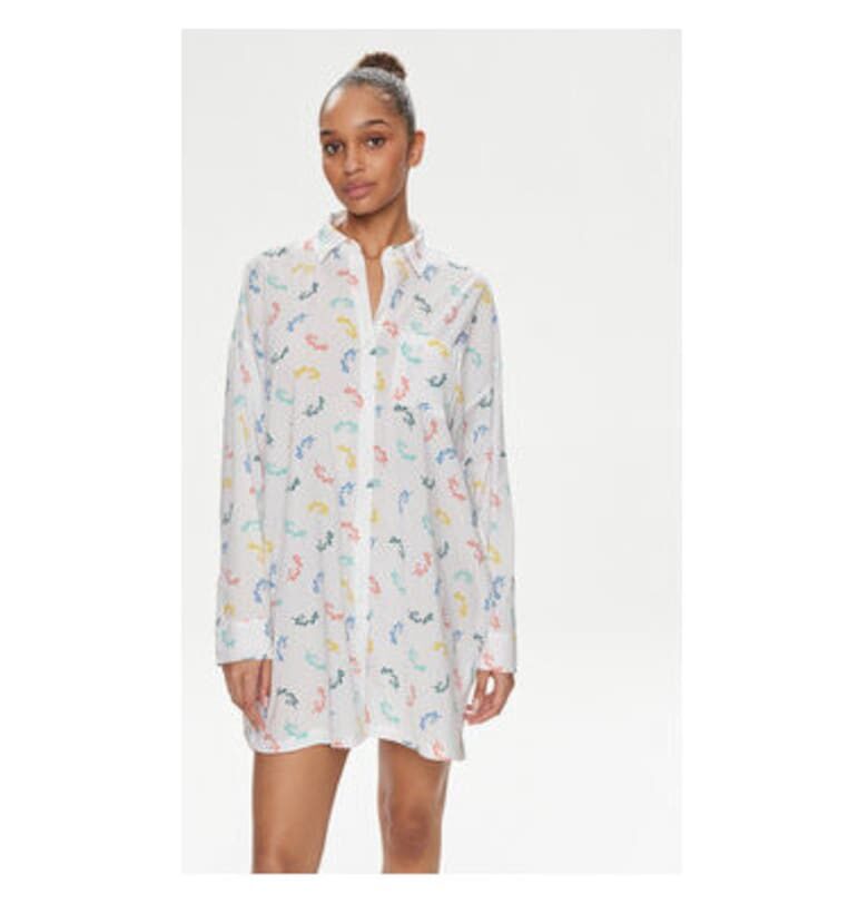 Дамска нощница -  303732356 - Памук/Вискоза - Бяла DKNY