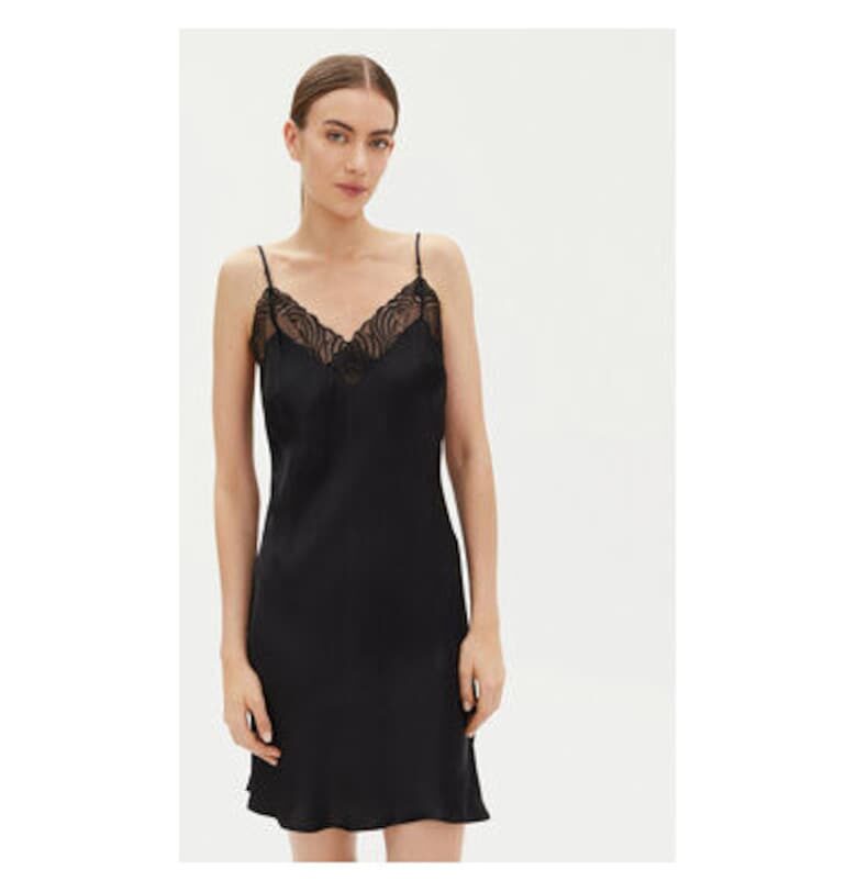 Дамска нощница - Шантел - 304888175 - Модал/Вискоза - Черна Chantelle