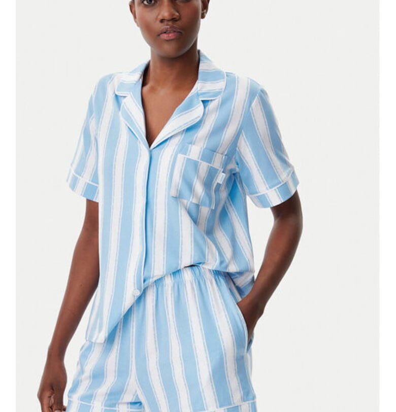 Дамска пижама -  305145673 - Памук/Полиестер - Син DKNY