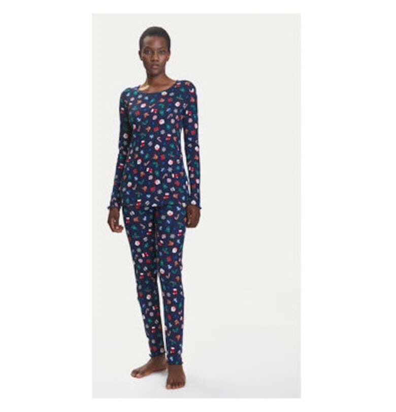 Дамска пижама  3SUP3P03N - Памучна - Тъмносин United Colors of Benetton