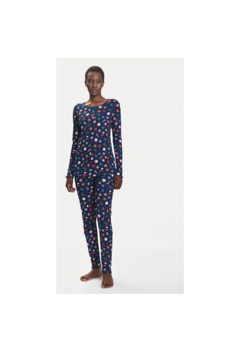 Дамска пижама 3SUP3P03N - Памучна - Тъмносин United Colors of Benetton