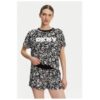 Дамска пижама  YI80044 - вискоза - бяло/черно DKNY