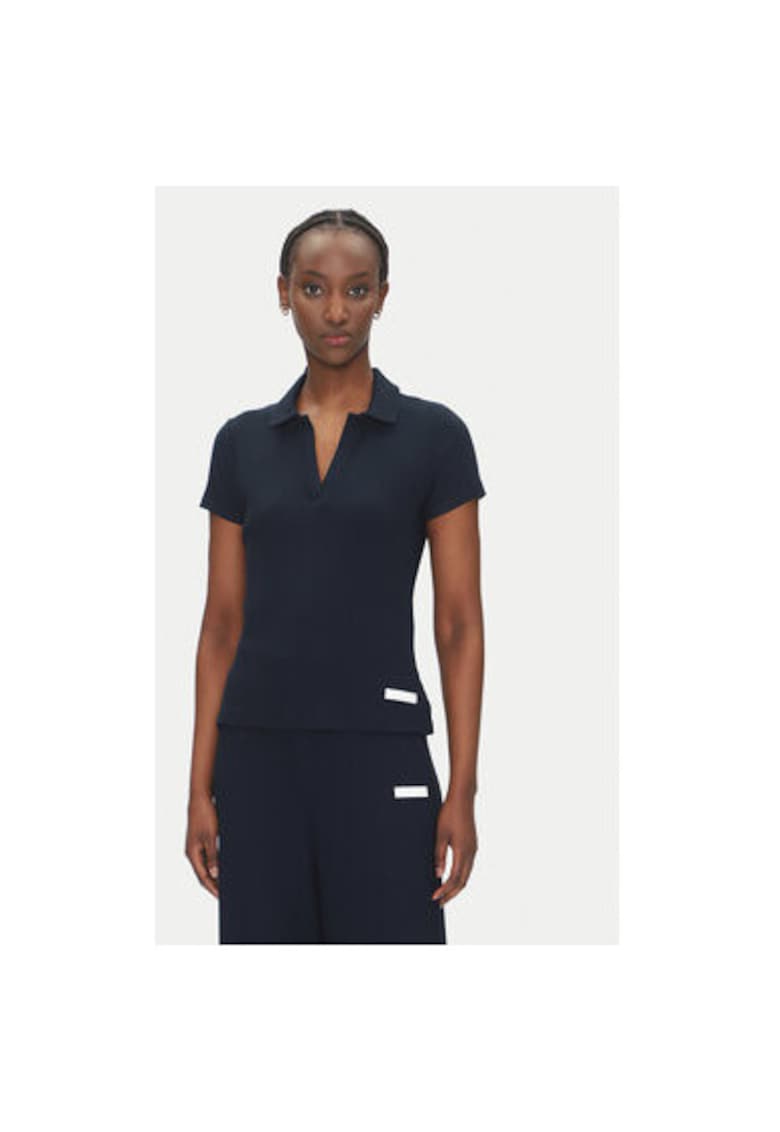 Дамска поло тениска Emporio Armani - 7W000490 AF12654 - Вискоза/Еластан - Тъмносин - Тъмносин EA7