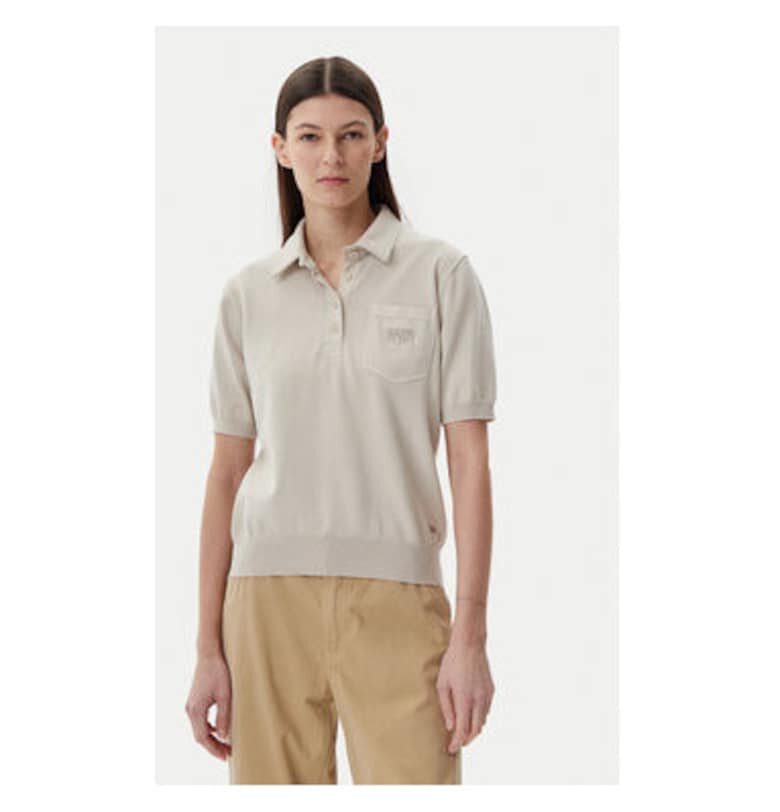 Дамска поло тениска  NP0A4IFJN901 - Памук - Бежов - Бежов Napapijri