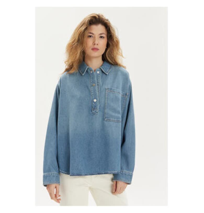 Дамска риза -  303565534 - Лиосел/Памук - Синя - Син sOliver