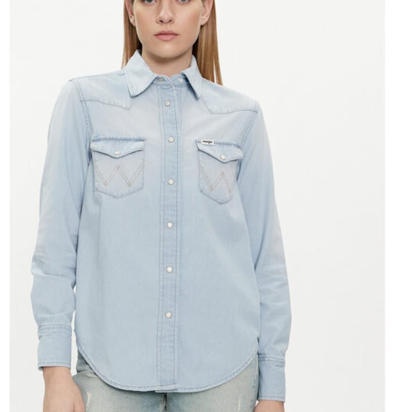 Дамска риза -  303593131 - Памук - Син - Син Wrangler