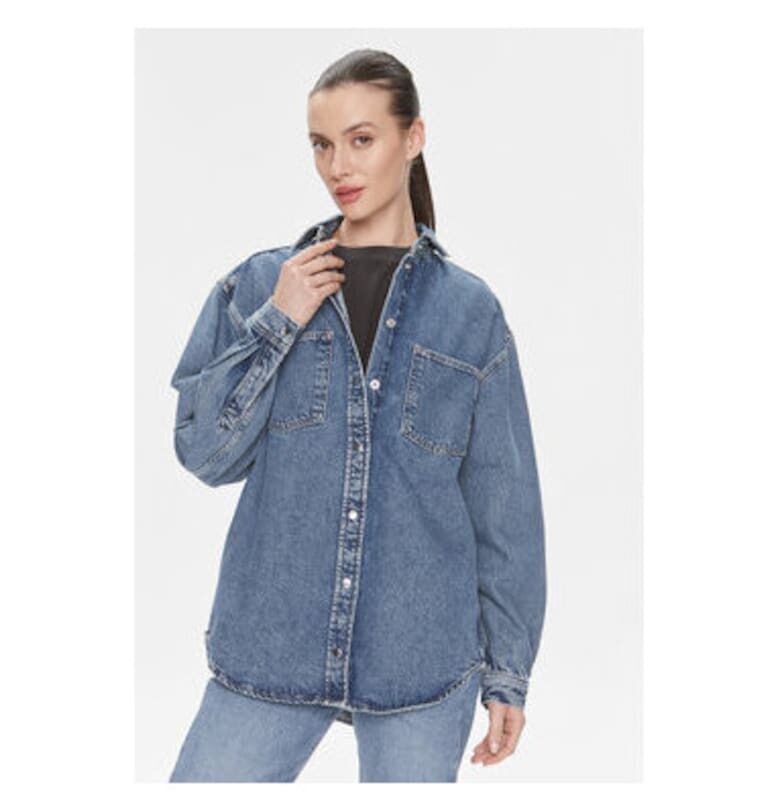 Дамска риза -  303646738 - Памук - Син Samsoe Samsoe