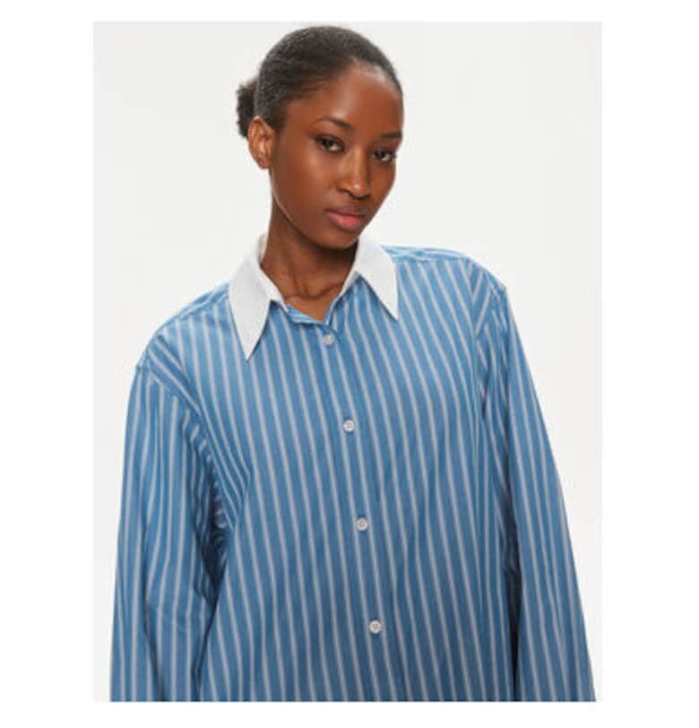 Дамска риза  303647582 - Органичен памук - Синя Samsoe Samsoe