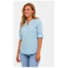 Дамска риза -  304099120 - Памук - Син - Син kaffe