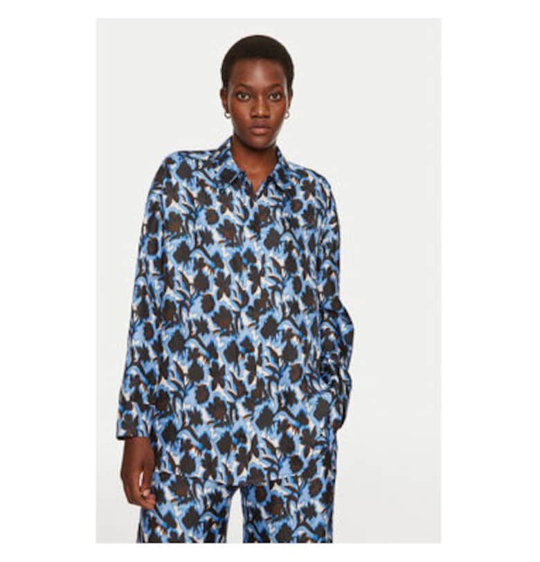 Дамска риза -  304135248 - Коприна - Синя Munthe