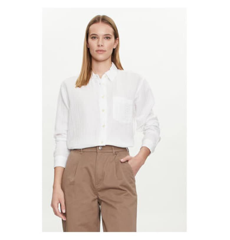 Дамска риза -  304357855 - Памук - Бяла - Бял GAP