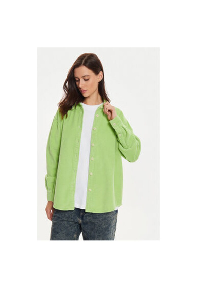 Дамска риза - 304610721 - Памук - Зелен - Зелен American Vintage