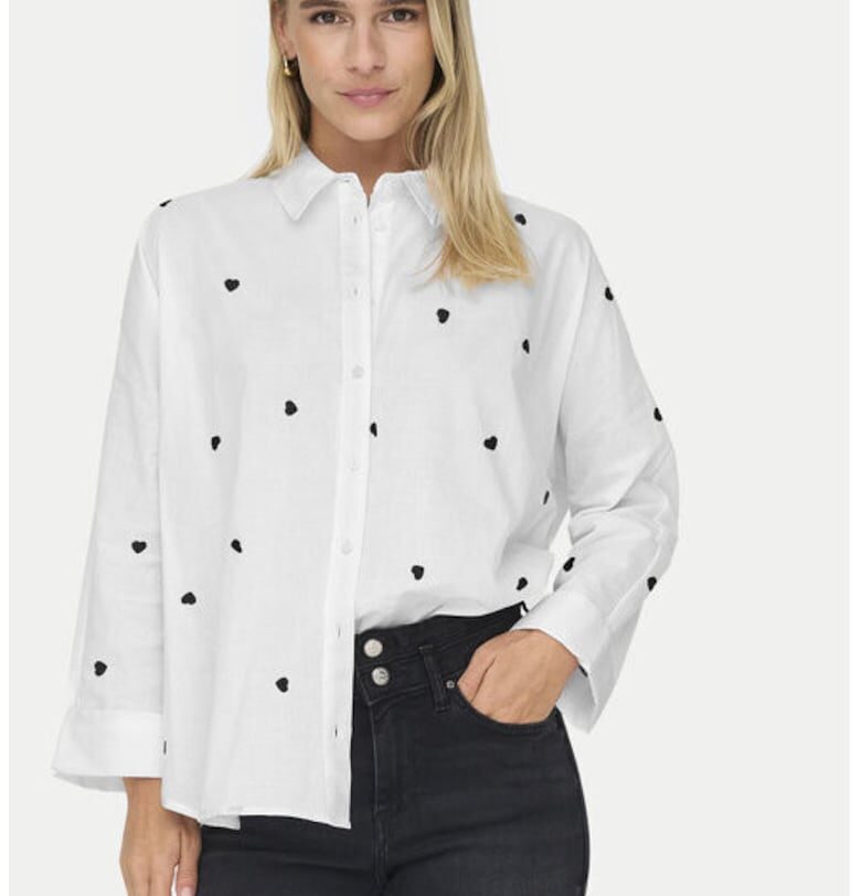 Дамска риза -  304791093 - Памук - Бяла - Бял Only