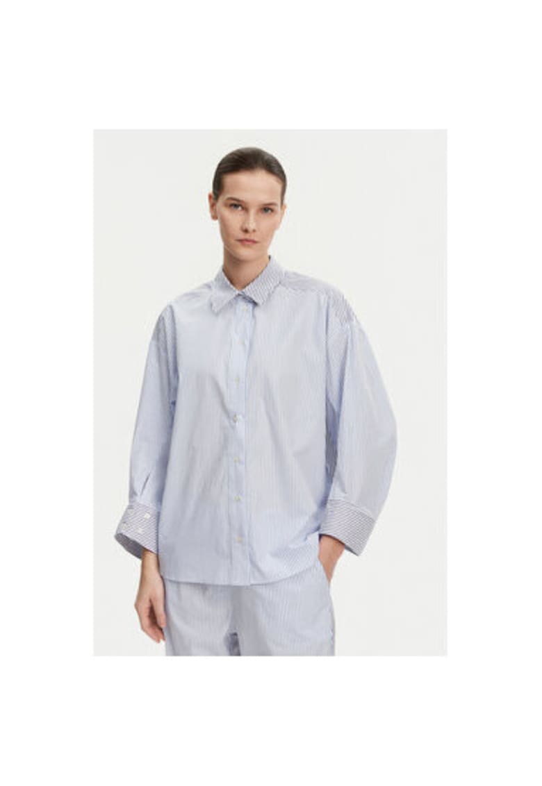 Дамска риза - 304892806 - Памук - Син - Син Munthe