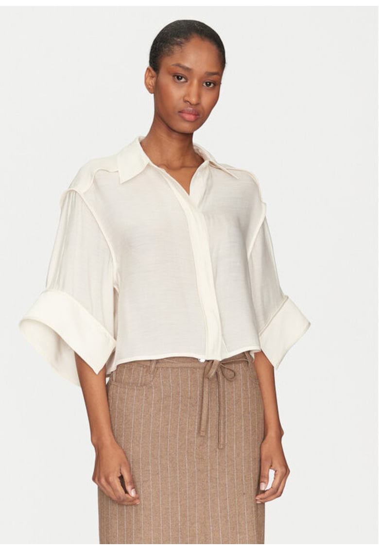 Дамска риза - 305138507 - Вискоза/Полиестер - Бежов - Бежов Day Birger