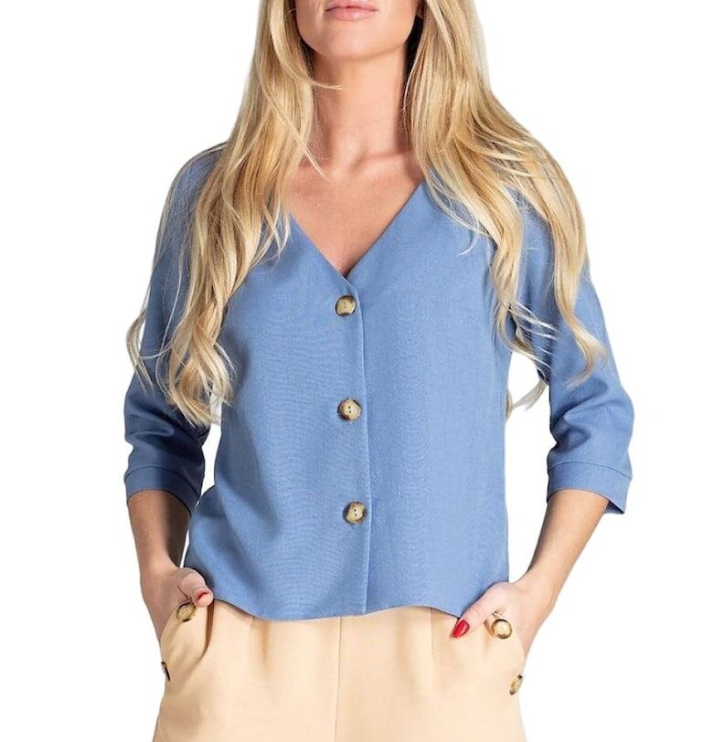 Дамска риза 590219 -  Полиестер - Синя Figl