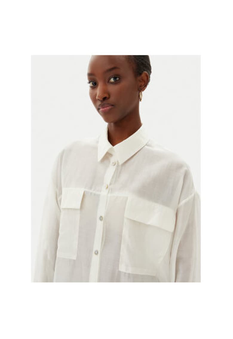 Дамска риза CFC0123656003 - Лиосел/Полиестер - Екрю - Екрю Rinascimento