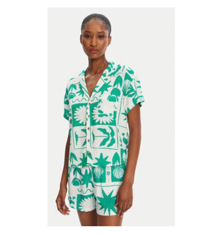 Дамска риза  TAYLOR SHELLPAT - Вискоза/Лен - Зелен - Зелен Banana Moon